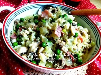 青豆蘑菇椰菜花飯