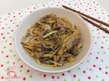 [惹味小炒] 黑椒薯仔炒牛肉絲