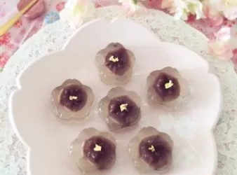 櫻花紅豆水晶糕