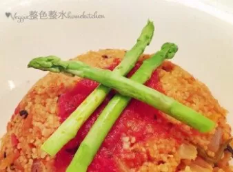 羅勒蕃茄醬拌中東米